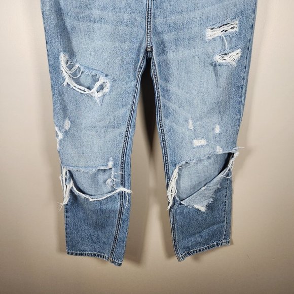 Kancan Pants Womens 7 / 27 Denim Jeans Distressed Bobbie High Rise Straight Crop - Picture 3 of 15